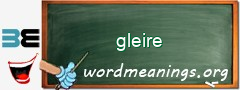 WordMeaning blackboard for gleire